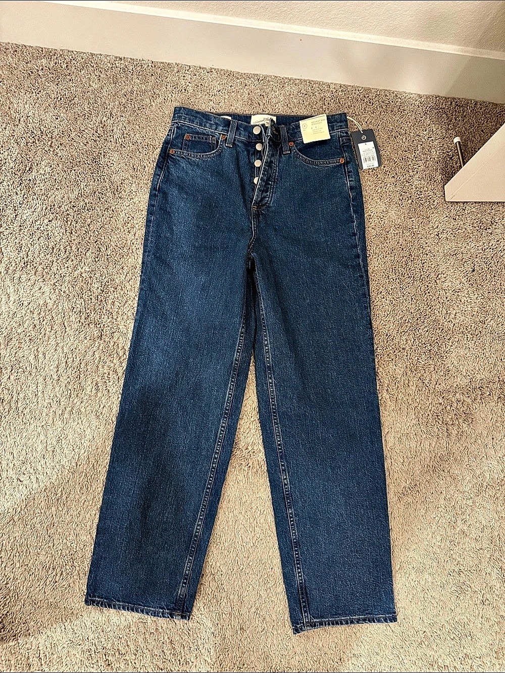 Everlane The Way-High Jean Straight Leg Jeans in Blue Waist 28 NWT